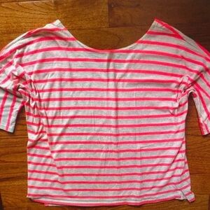 Striped Pink and White Short Sleeve Tee